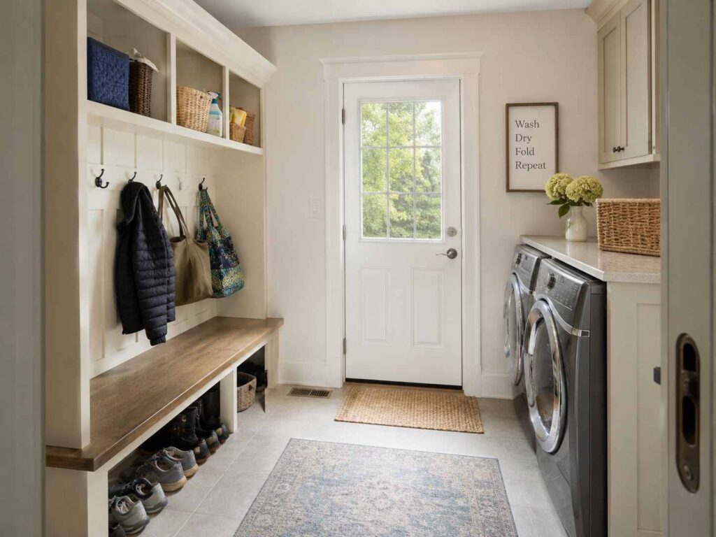 home laundry mudroom storage