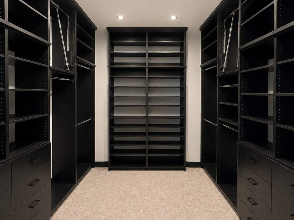 dark custom closet color & finishes idaho falls