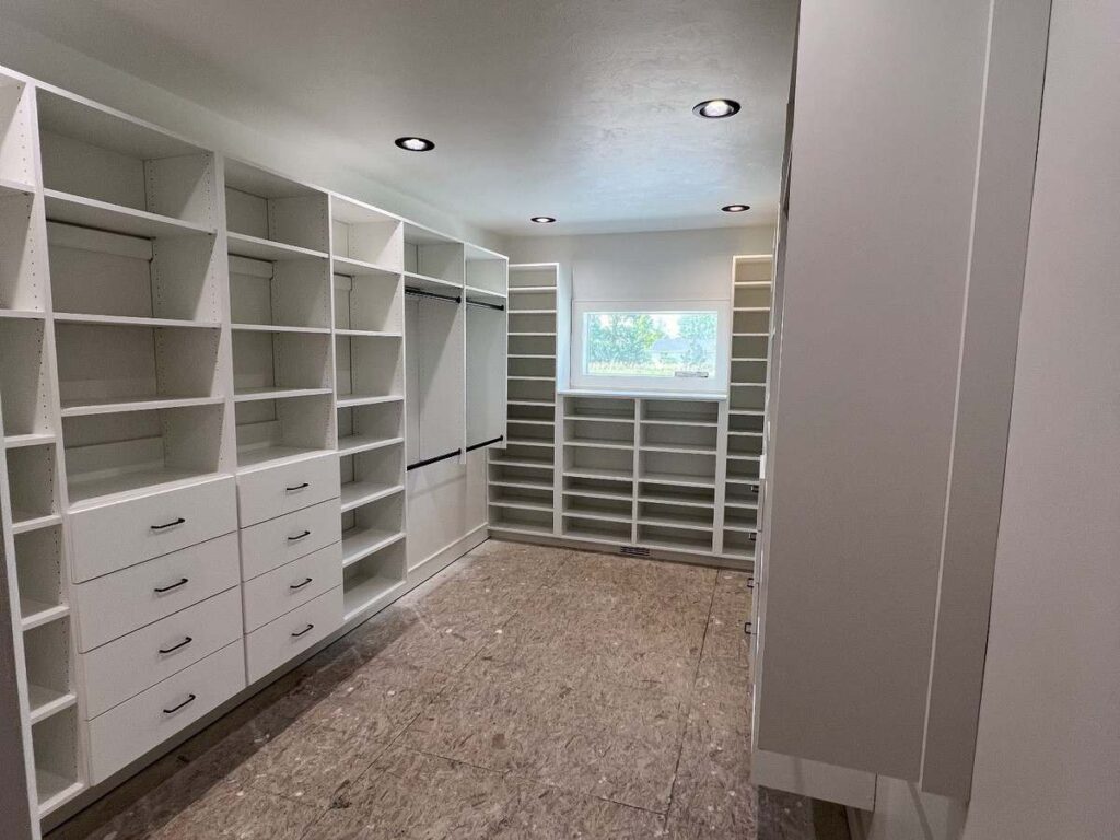 light custom closet color & finishes idaho falls